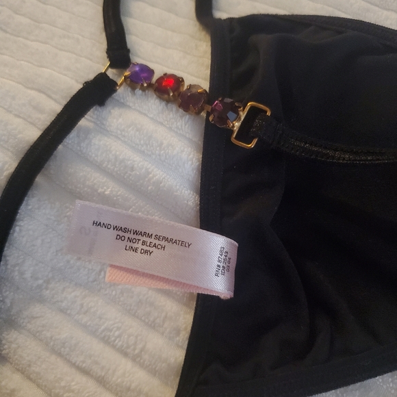 Vintage Victoria's Secret Black Thong Size Small - Picture 3 of 6